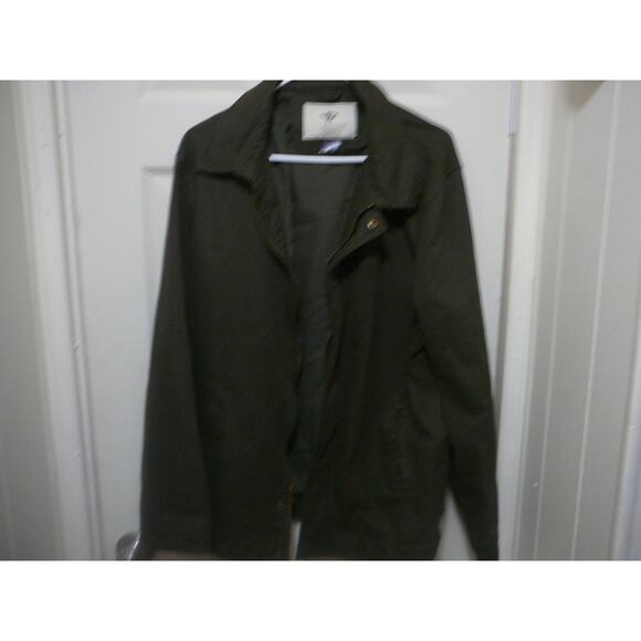 WenVen Mens L Casual Canvas Cotton Military Lapel Green Jacket - Picture 1 of 9